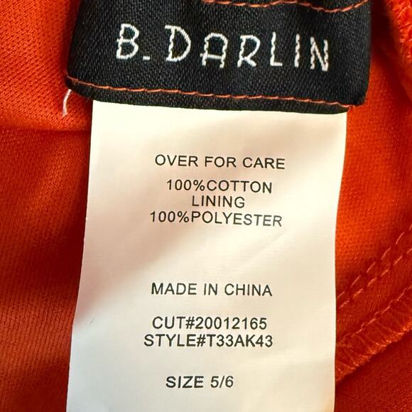 B DARLIN Juniors' Ruffled Floral Print Cotton A-line Dress In Burnt Orange Sz 5 - Picture 5 of 6